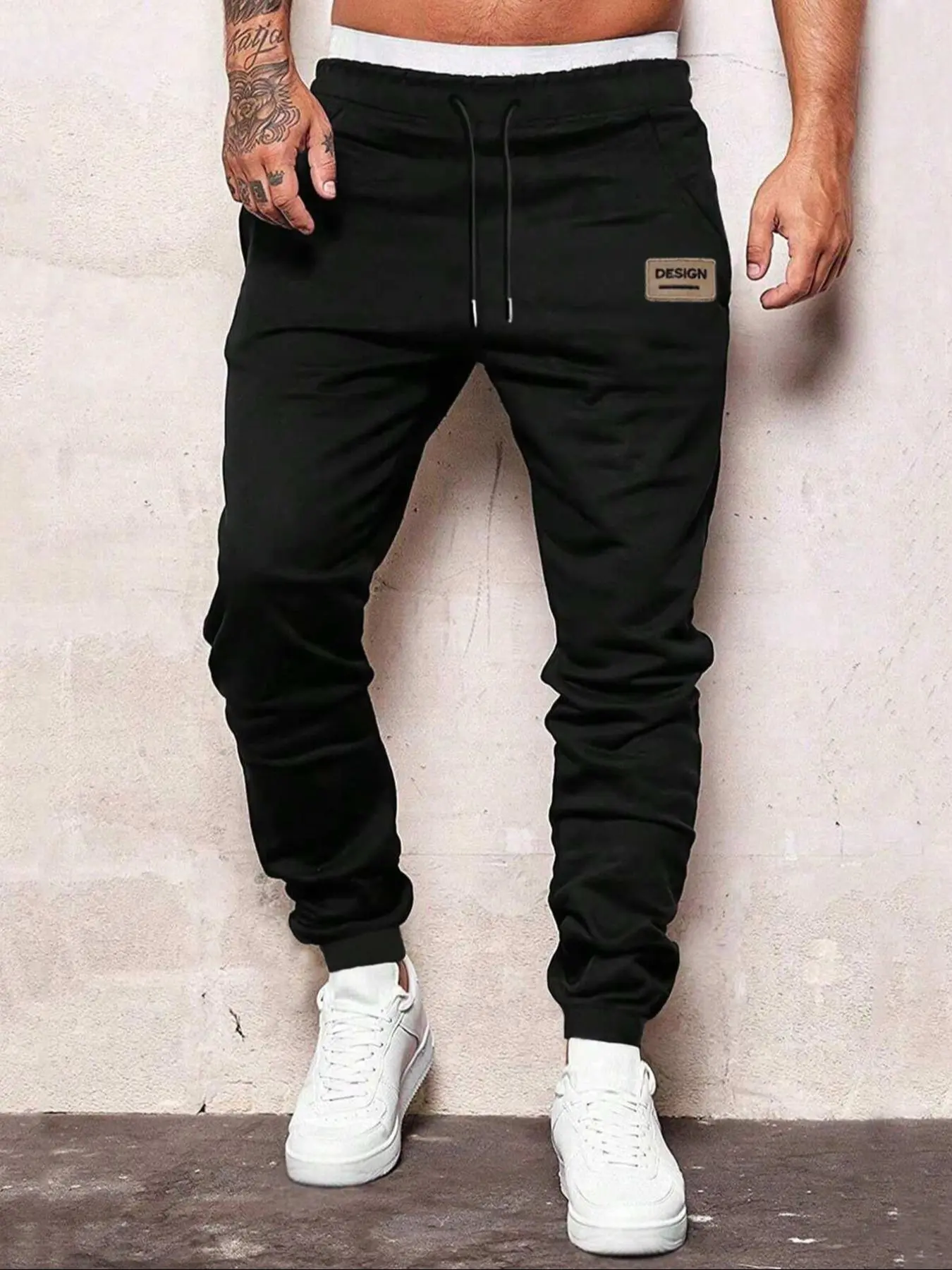 Men's Letter Print Drawstring Waist Sweatpants, Casual Comfy Loose Jogger Pants for Summer, Fashion Men's Bottoms for Daily Wear