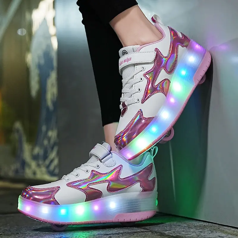 Heelys - giày labuci bánh xe đôi cho trẻ em, giày bánh xe cha mẹ - con cái, giày sạc led, giày lấp lánh cho trẻ em, cỡ 28-40 3