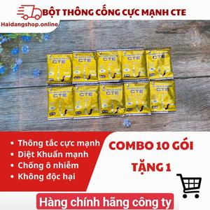 COMBO 10 GÓI TẶNG 1 - Bột Thông Cống Cực Mạnh CTE - Thông Tắc Cống Hiệu Quả Làm Sạch