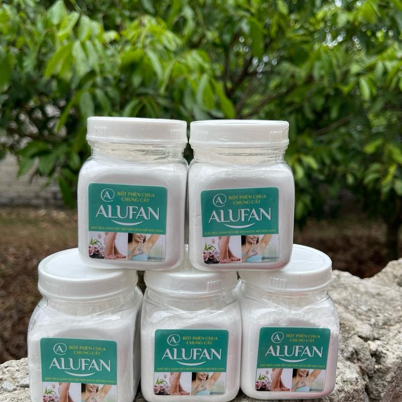  5 hũ bột phèn chua alufan khử mùi hôi nách hôi chân   mỗi hũ 150g  lăn  chân 