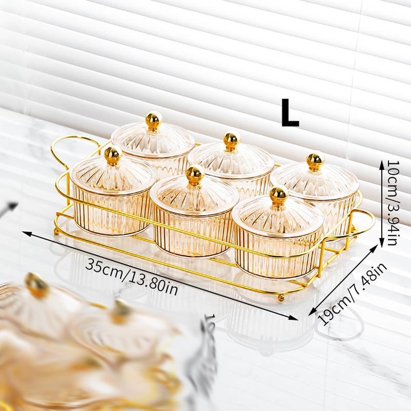 Snack Storage Box, 1 Set Luxury Clear Snack Box with Tray, Party Snack Boxes, Divided Snack Serving Tray, Nuts and Dried Fruit Box, Snack Food Containers 1