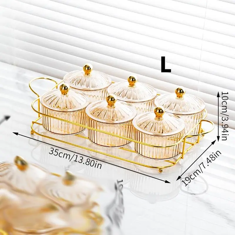 Snack Storage Box, 1 Set Luxury Clear Snack Box with Tray, Party Snack Boxes, Divided Snack Serving Tray, Nuts and Dried Fruit Box, Snack Food Containers 1