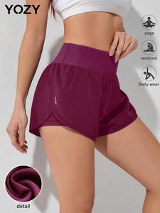 YOZY-GOOO High Waist Wrap Sports Shorts/ Casual Comfy Breathable Skinny Shorts, 2024 Women's Daily & Sports Wear for Yoga, Gym, Workout, Running