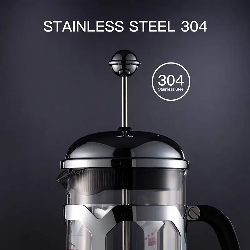 Máy Pha Cà Phê Bình Pha Cà Phê Kiểu Pháp (12 Oz), Hệ Thống Ép, Thủy Tinh Borosilicate Dày Chịu Nhiệt, Bền Dễ Làm Sạch 3