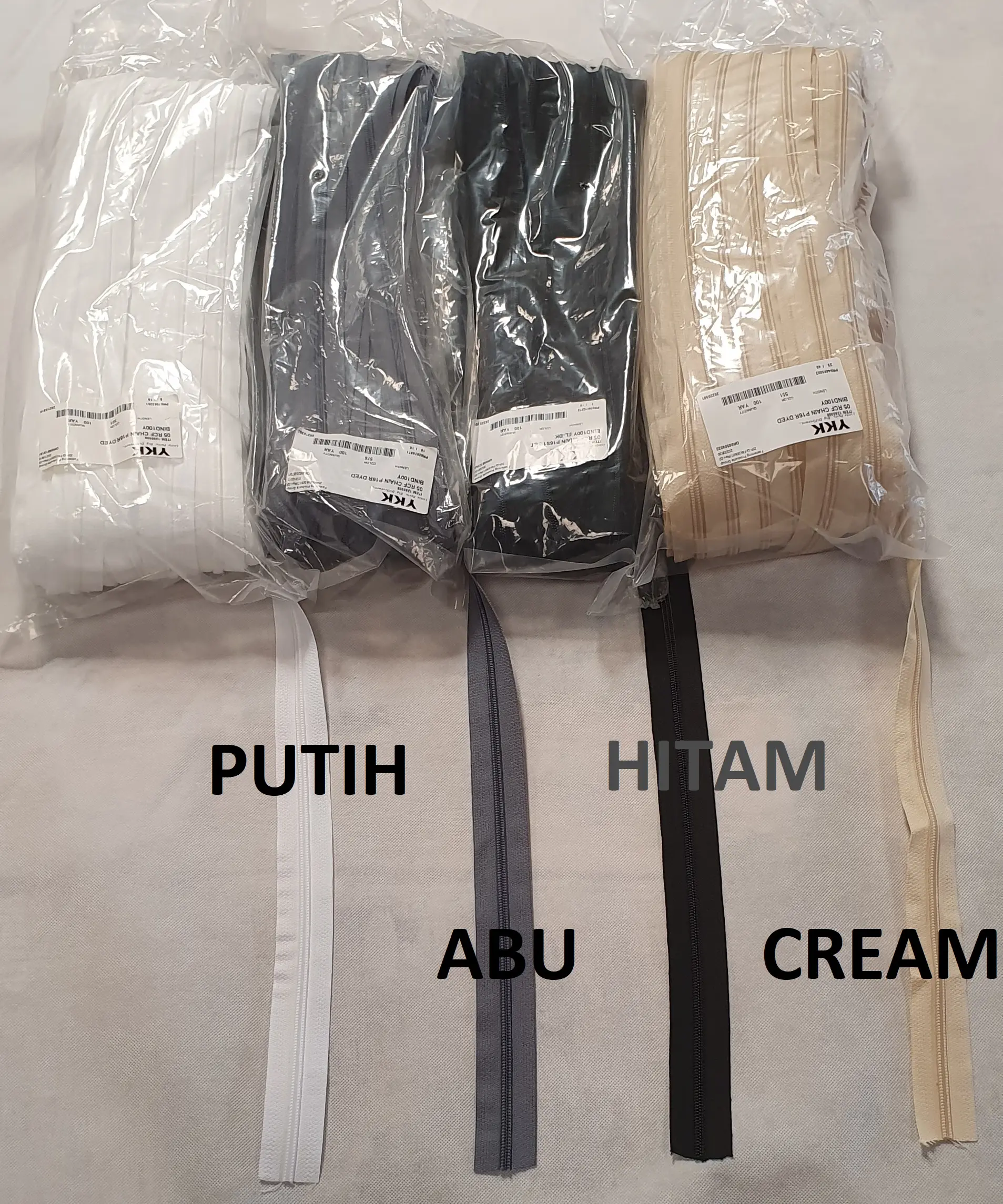 Resleting YKK Zipper no.5 - Grosir per pack 90 meter