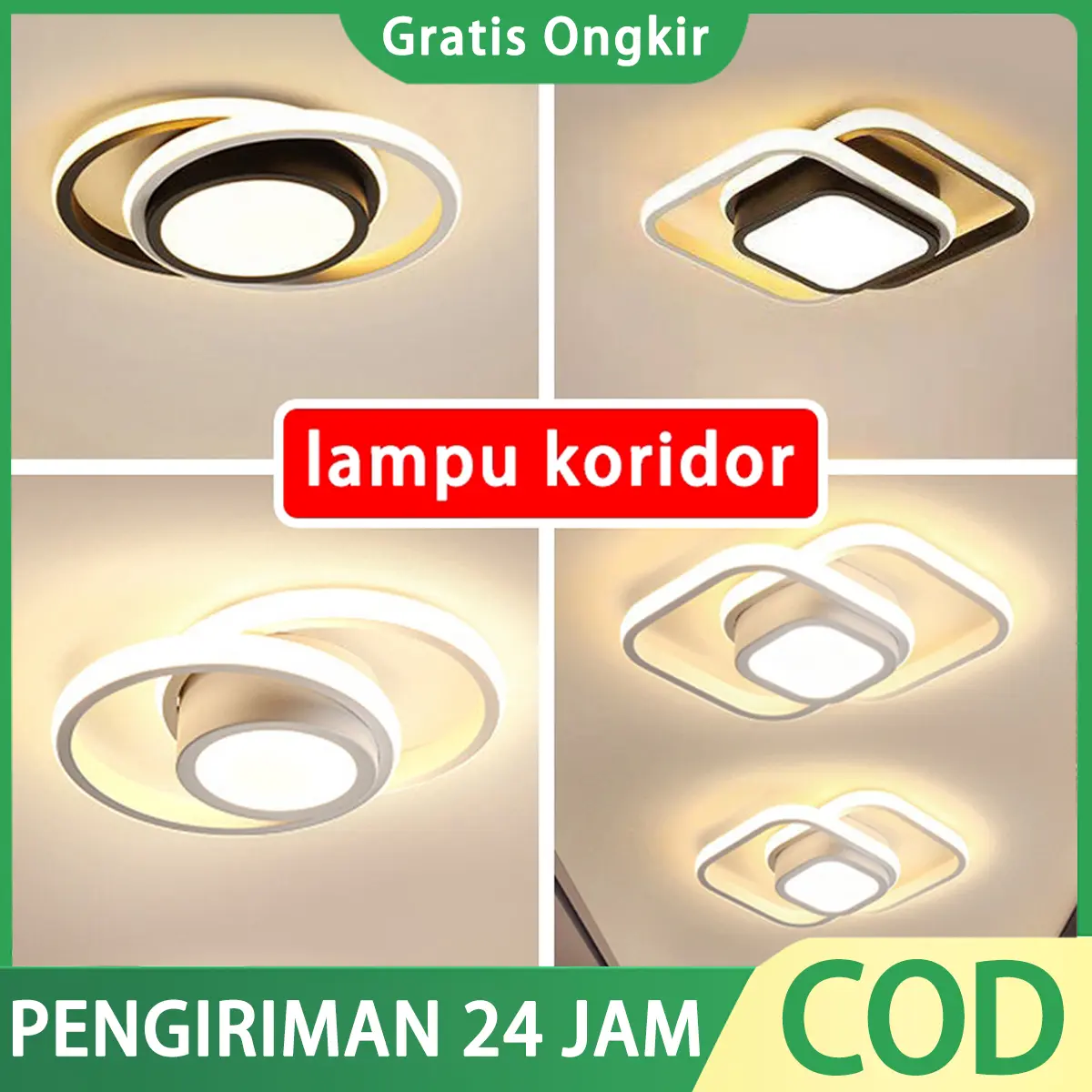 3 Colors Lampu Plafon LED Ceiling Light Lampu Hias Gantung Rumah Ruang ...