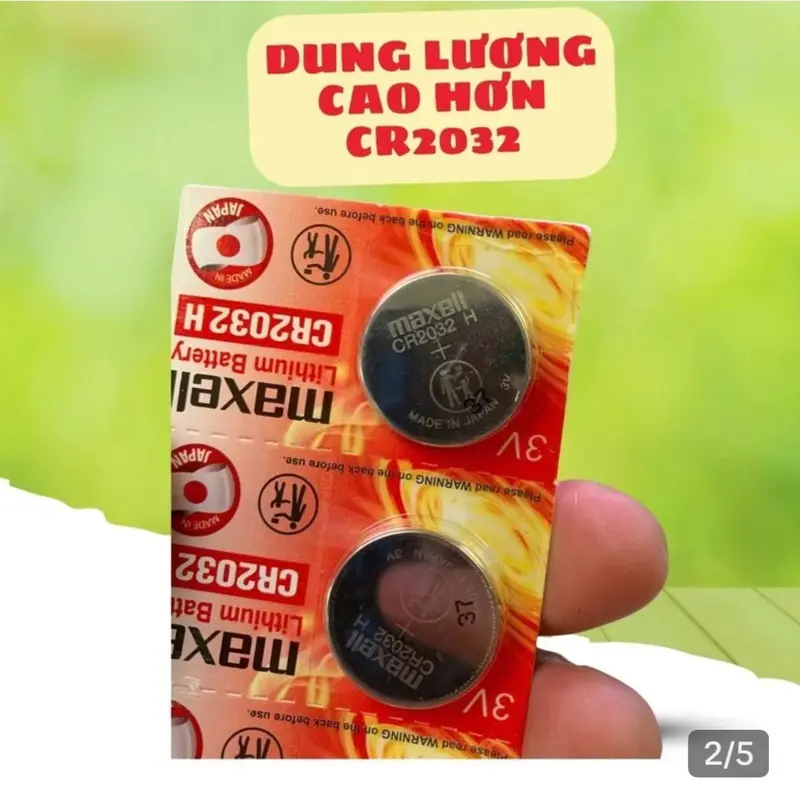 ￼Pin CR2032H Chính Hãng Maxell Lithium 3v - Pin Remote Smartkey Ô tô Xe Máy Đồng Hồ Thiết Bị Các Loại (1 vỉ 5 viên) 4