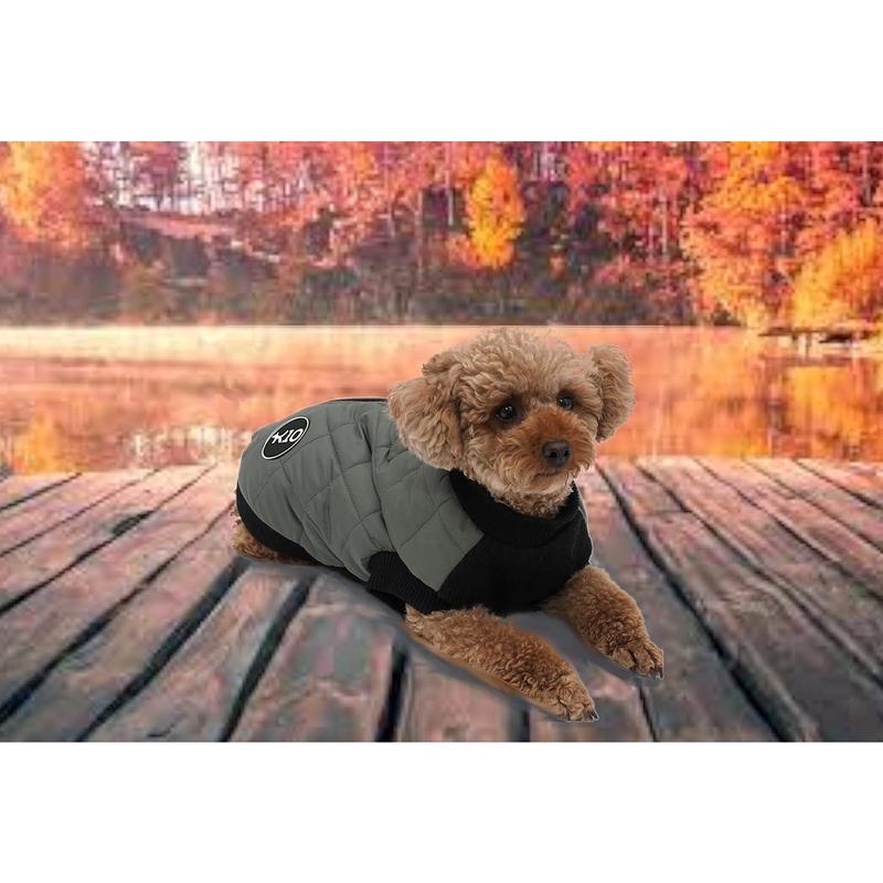 TikTok Shop K10 Quiltee Coat Warm Dog Coat with Leash Attachment Water Resistant Jacket with Leash Ring Built in D Ring Harness Fleece Lined Vest Lighter Than