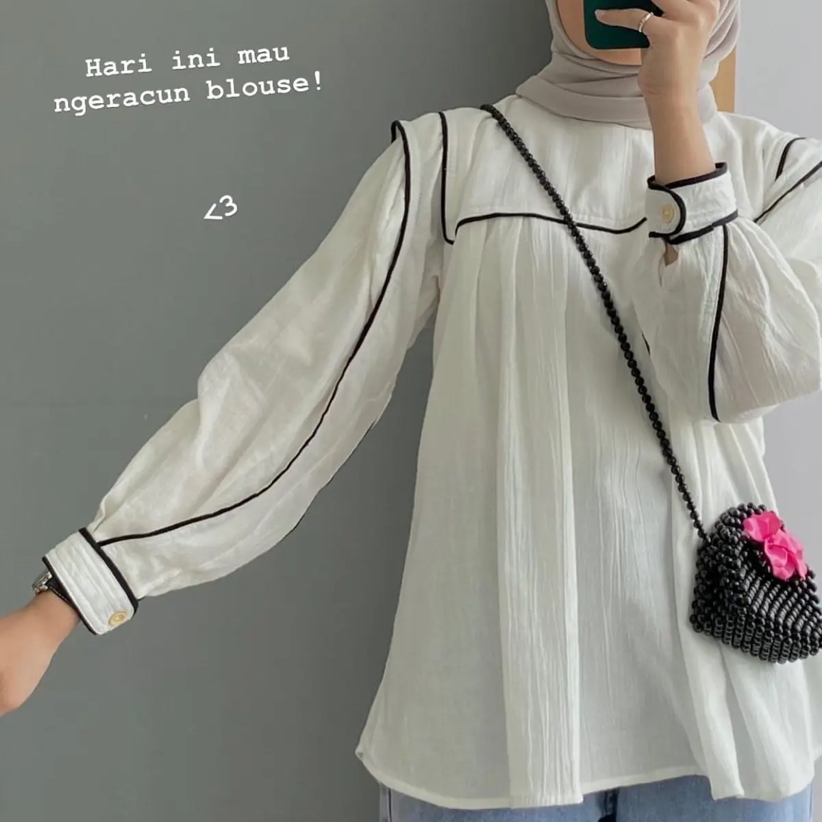CLARA BLOUSE TOP LINEN CRINKLE atasan wanita