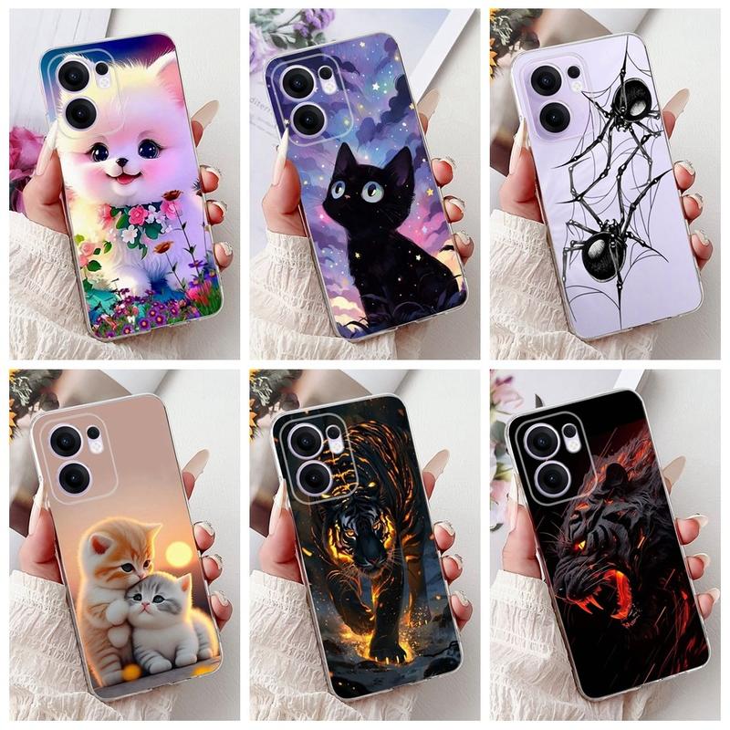 Ốp Mới Cho OPPO Reno13 F, Ốp Chống Sốc, Thiết Kế Hình Nhện, Hổ Và Sư Tử Hoạt Hình Dễ Thương, Ốp Điện Thoại, Tương Thích Với Reno 13F 5G CPH2699, Có Ốp Lưng Sốc 0