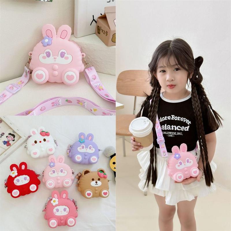 Túi Silicon Hình Thỏ Y2K, Ví Có Khóa Kéo Đáng Yêu, Ví Đựng Tiền Xu Hoạt Hình Đa Chức Năng, Túi Đựng Đồ Mini, Ngăn Đựng Thẻ, Túi Đeo Vai Hình Thỏ Cho Nữ