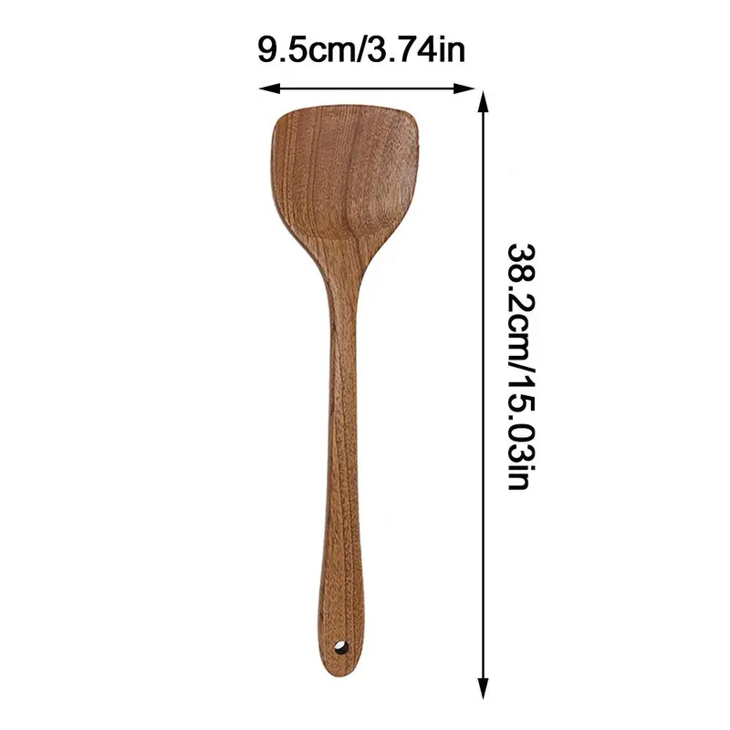 Thìa gỗ, Thìa gỗ, Thìa Súp cán dài, Thìa chống dính, Dụng cụ nấu ăn trong nhà bếp 8