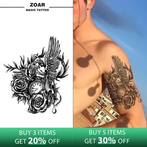 Zoartattoo stiker tato M-108  sementara  【Dewi waktu】Tahan lama Tattoo menempel dekorasi seni untuk pria dan wanita