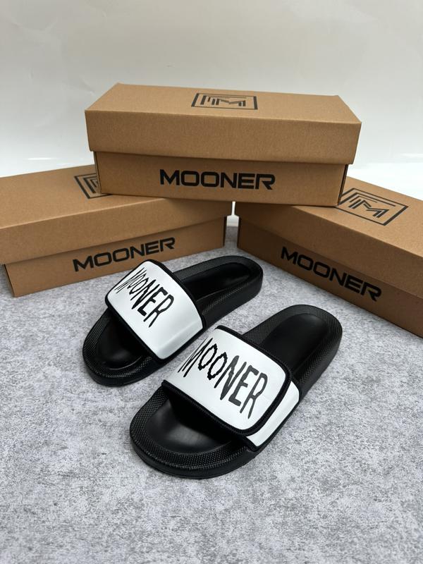 Dép mooner quai dán 3 chữ in 3d trên mặt dành cho nam và nữ_dép quai ngang hottrend