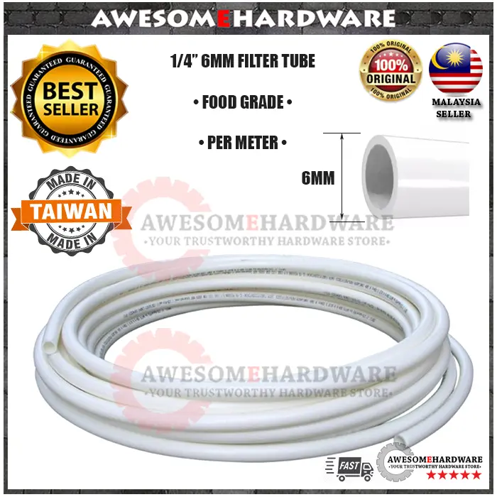 (PER METER) MADE IN TAIWAN 6MM 1/4" SMALL WATER FILTER HOSE PIPE TUBE RO WATER CUCKOO COWAY (SMALL)