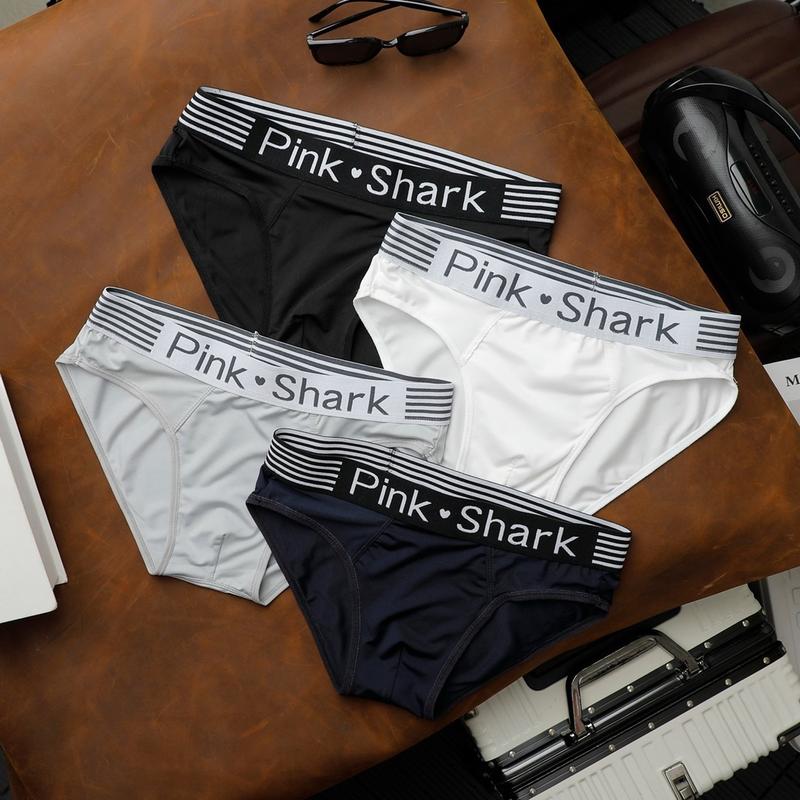 Hộp 5 quần sịp nam tam giác đai sọc Pink Shark  chất (thun lanh ) co giãn 4 chiều quần lót nam Menswear Quần Boxer  quần quần