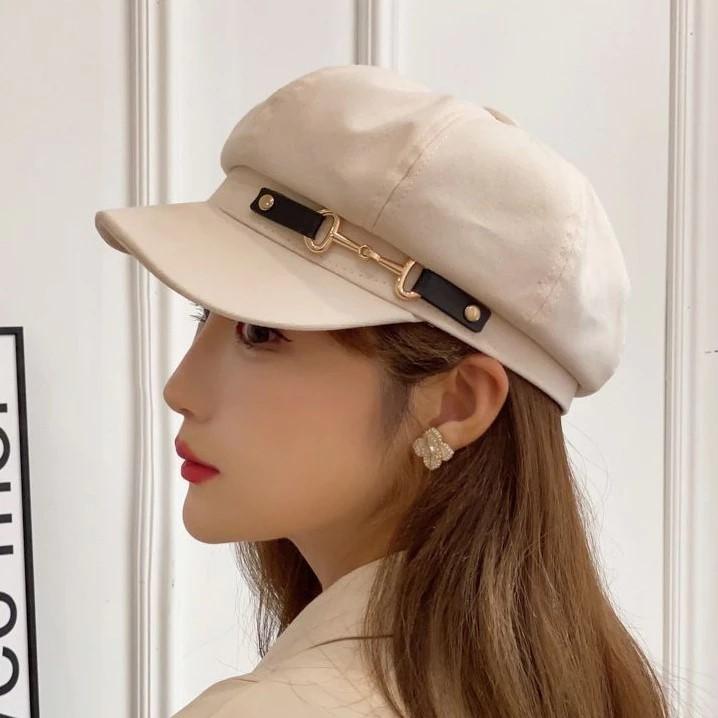 Mũ Beret Lưỡi Trai Vải KAKI Thời Trang Thu Đông Phong Cách Vintage Cho Nữ (MVP000BBVT)