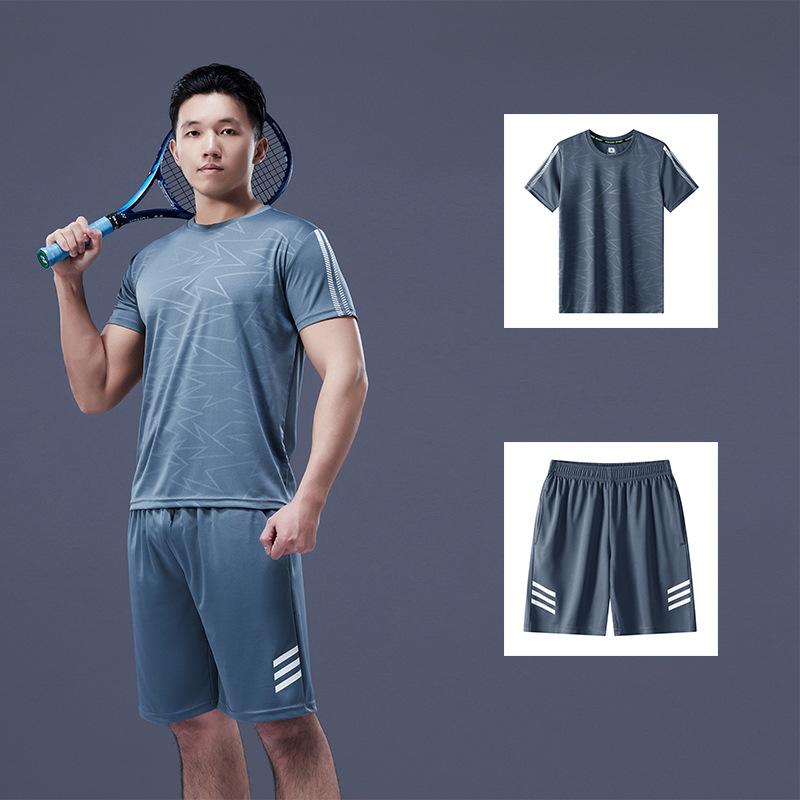 Product Introduction of Friendrich-Sports Suit Men's Summer Thin Quick-Drying Running Suit Short-Sleeved T-shirt Two-Piece Set Casual Men's Clothing Manufacturer 22