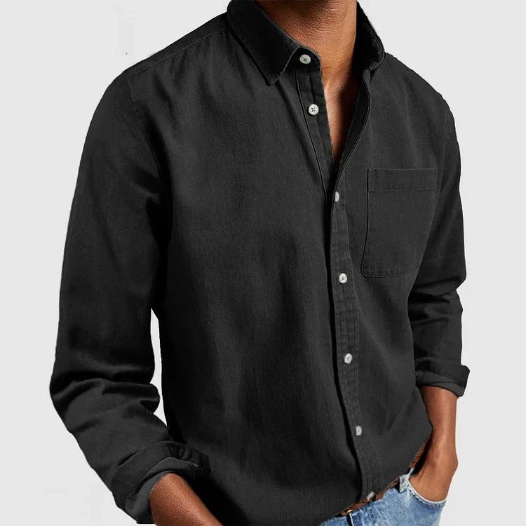 Product Introduction of 2024 Simple Men's Shirt New Long Sleeve Lapel Men's Shirt, Cashmere Material Skin-Friendly 2
