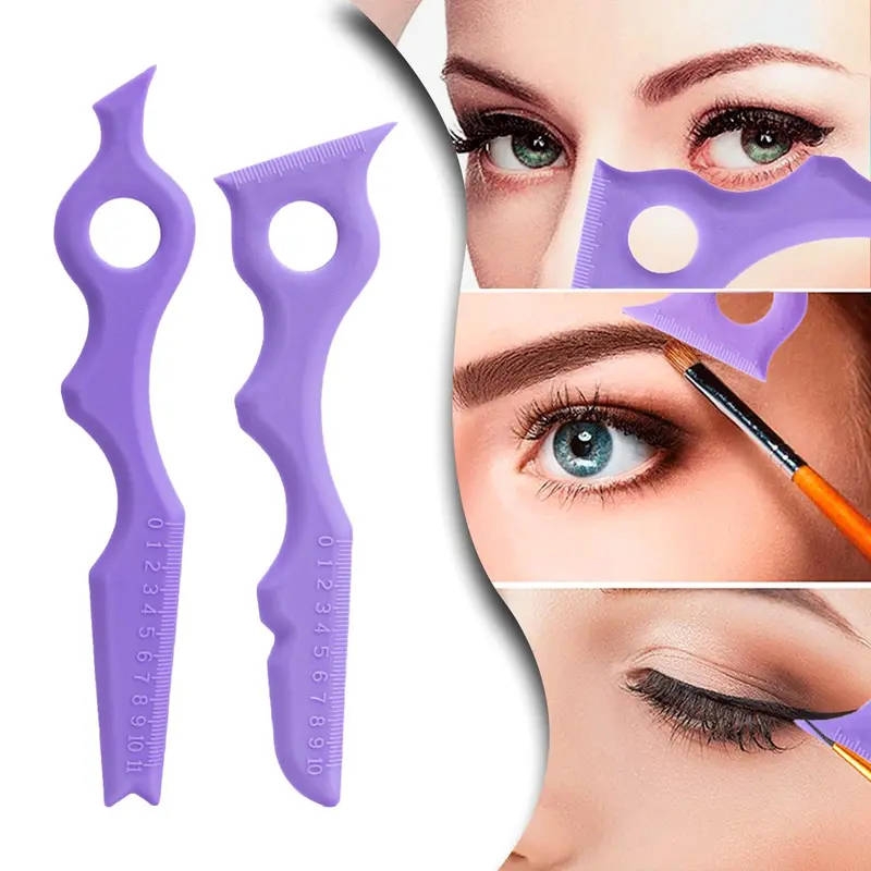 2pcs Multi-function Eyeliner & Lip Liner Stencil, Reusable Silicone Lip Liner Template, Professional Makeup Auxiliary Tools for Women 7