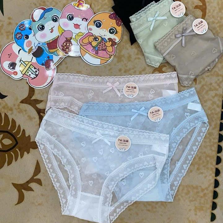 Combo 10 ( hoặc combo 5) quần lót nữ ren lụa điều hoà Q78A chất vải mềm mại co giãn mặc mát nhẹ Voan Women