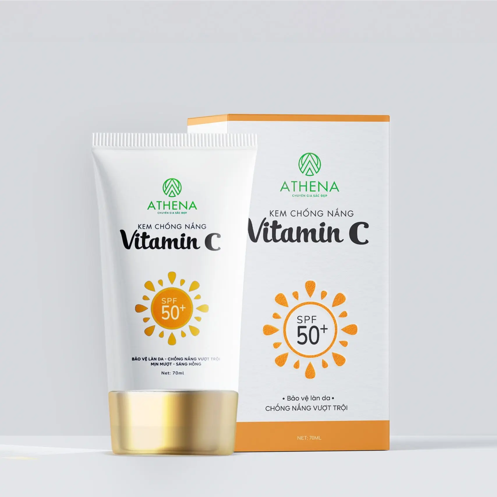 Kem chống nắng VITAMIN C Tuýp 70ml - CHÍNH HÃNG THENA Skincare Làm Đẹp Da Nữ Women