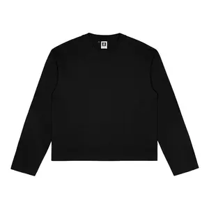 HLPD WeirdWorld Baju Kaos Lengan Panjang T shirt Long Sleeve Boxy Tee - Polos Black