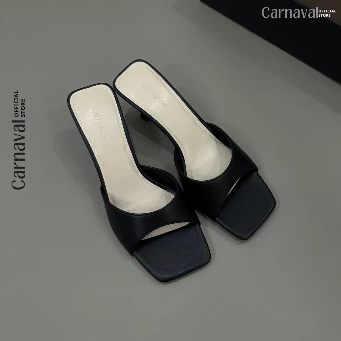 Dép Nữ Cao Gót 5cm Carnaval Mũi Vuông, Quai Ngang Da Cao Cấp, Nâng Niềm Kiêu Hãnh Phái Đẹp - VS32