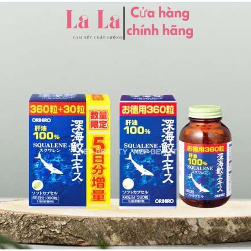 Viên Uống Sụn Vi Cá Mập Orihiro Squalene 360 viên Nhật Bản thải độc thuần chay