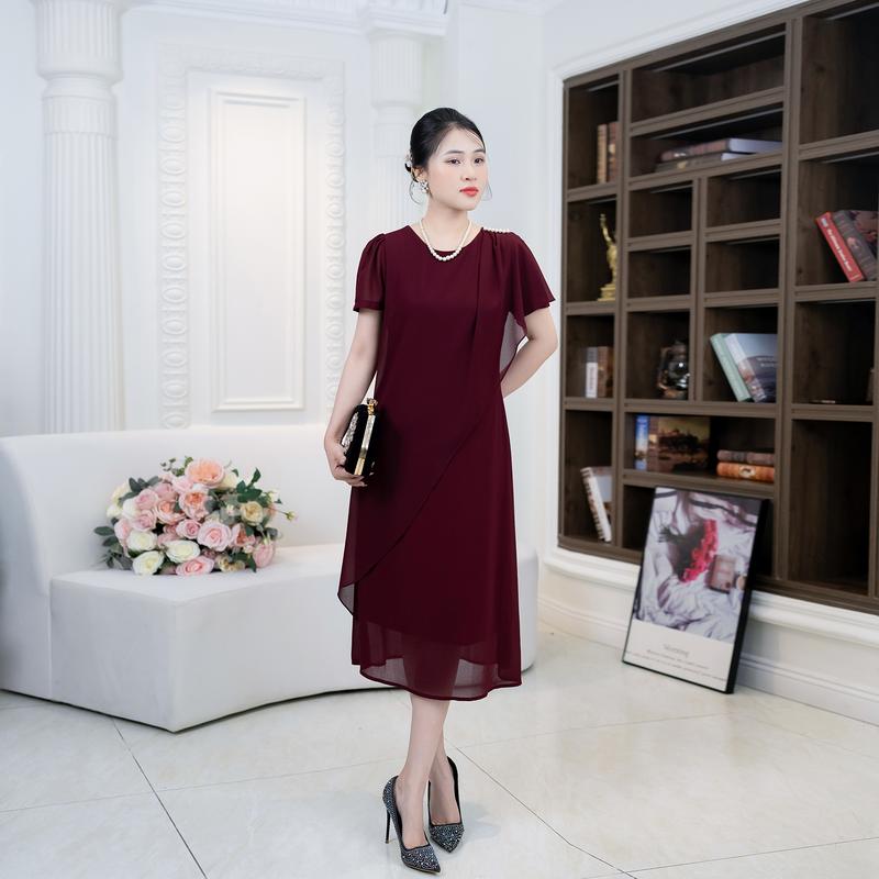 Đầm Trung Niên [ Linh Trà ] (LT 252) Trẻ Trung Thiết Kế Trang Nhã Thanh Lịch Bigsize Đi Làm Đi Tiệc Cho Bà Cho Mẹ U50 7
