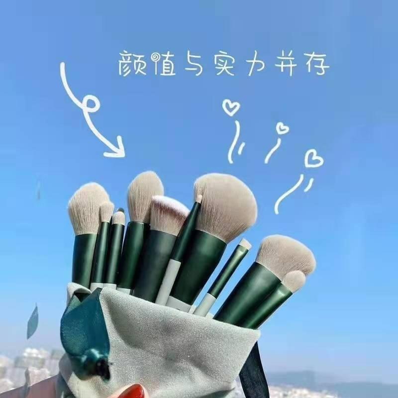 Bộ cây cọ trang điểm đầy đủ lông mềm mịn cọ đánh phấn nền cây đánh phấn mắt + túi đựng Cosmetic Mỹ Phẩm Nữ Women Mascara