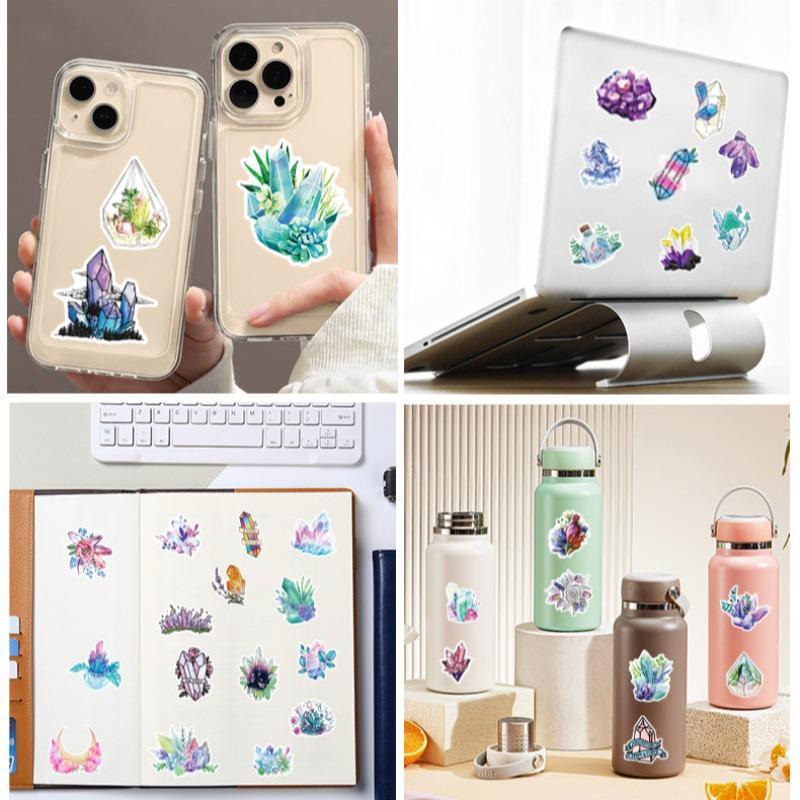 Boho Style Crystal Pattern Sticker, Waterproof Cartoon Sticker, Decoration Sticker For DIY Phone Case, Computer, Guitar, Bag, Water Cup, Scrapbook 7