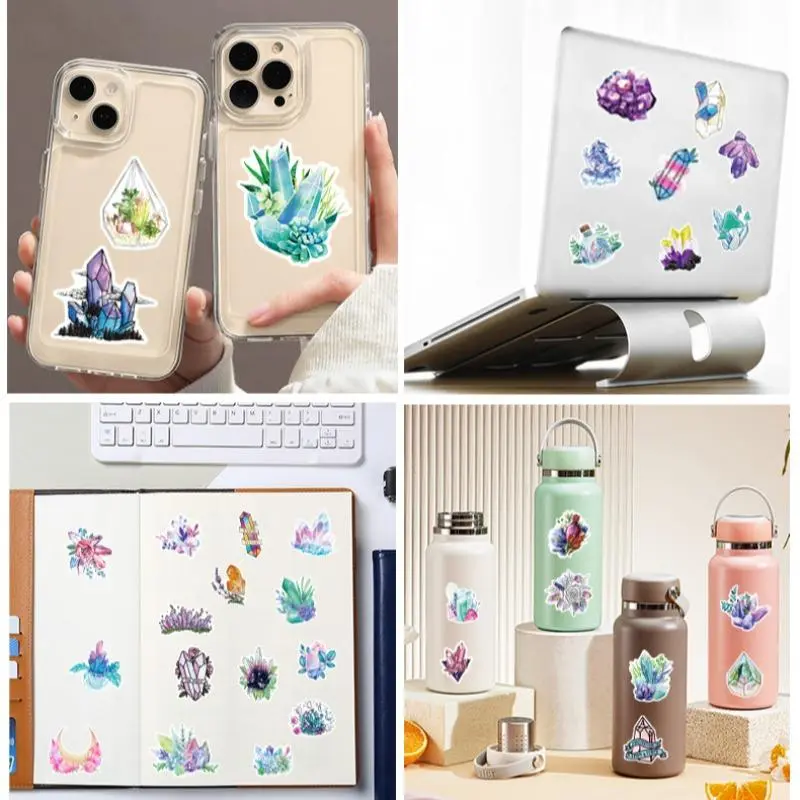 Boho Style Crystal Pattern Sticker, Waterproof Cartoon Sticker, Decoration Sticker For DIY Phone Case, Computer, Guitar, Bag, Water Cup, Scrapbook 7