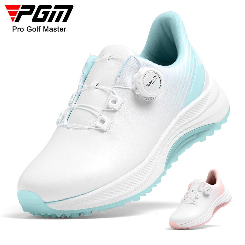 [PGM] Golf Shoe Summer Women's Shoes Waterproof Knob Women's Sports Shoes Non-Slip Shock-Absorbing Lightweight Nail-Free Shoes Xz363 0