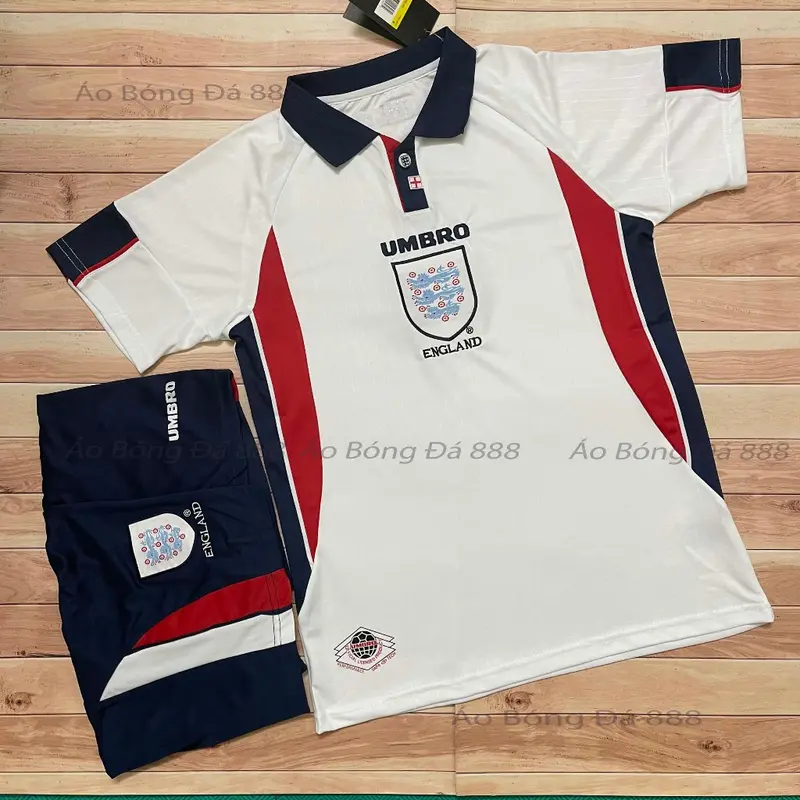Bộ Quần Áo Bóng Đá, Áo Đá Banh Đội Tuyển Anh 1998 Quần Có Túi - Vải Polyester Gai Thái Cao Cấp 7