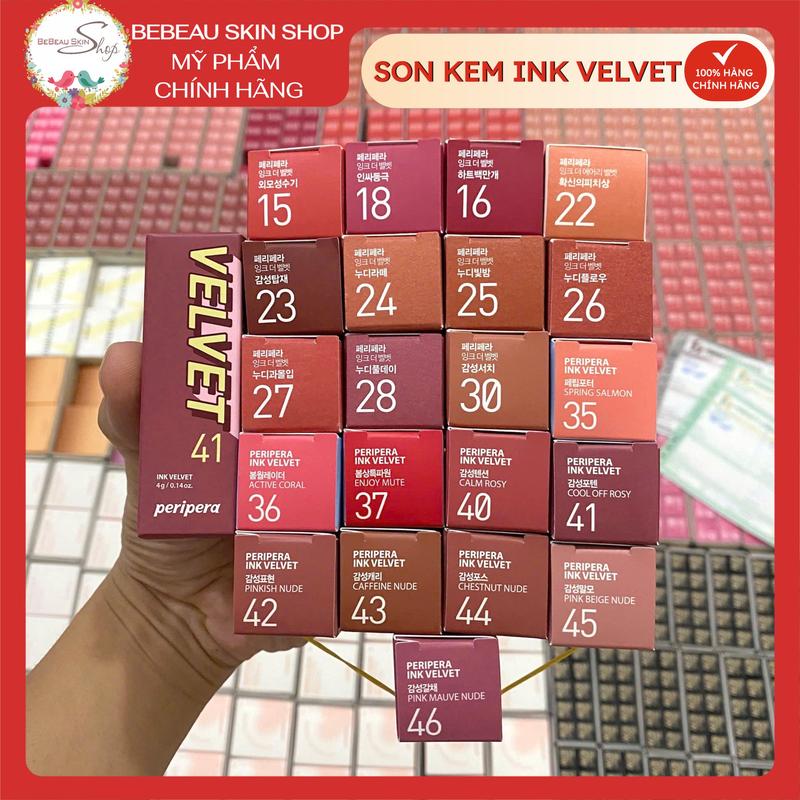 Son kem lì Peripera Ink Velvet Tint Nude Peach 22 24 25 101 102 103 - Bebeau