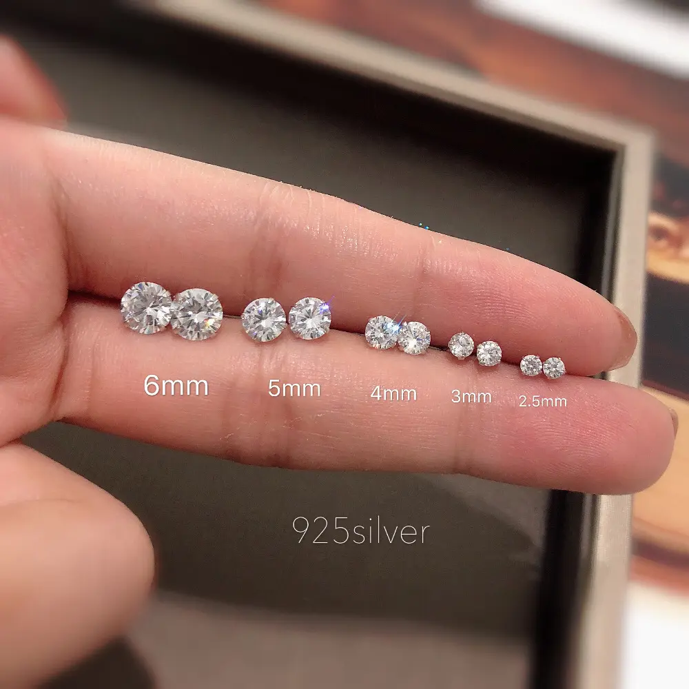 Bông Tai Đinh tán Mạ Bạc Sterling 925, Bạc925 khuyên tai