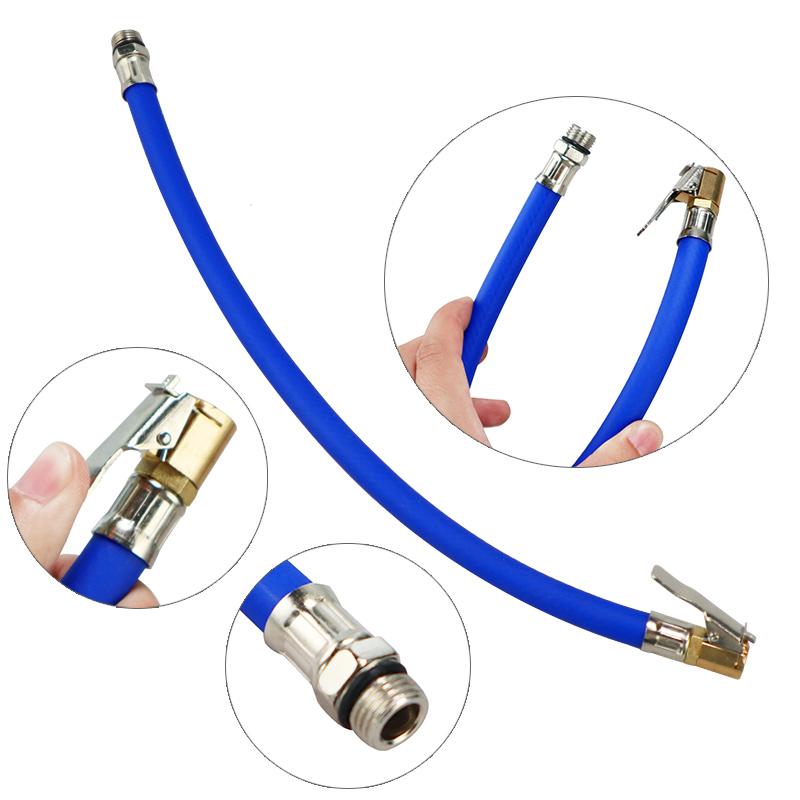 Product Introduction of Bicycle Inflator Tire Chuck Air Rubber Blue Self-locking Hose Copper Lock Clip Chuck Air Compressor Tyre Hose for Bikes Cycling 4