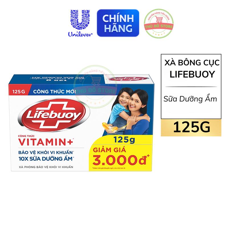 Bánh Xà Phòng Lifebuoy Xanh Sữa Dưỡng Ẩm 125G (Bánh To)