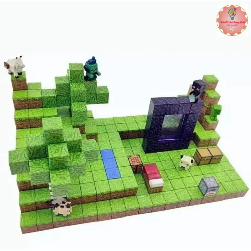 Mô Hình Lắp Ráp Minecraft Từ Các Khối Nam Châm Block Minecraft Nam Châm Đồ Chơi Xây Dựng Các Khối Nam Châm Minecraft 2