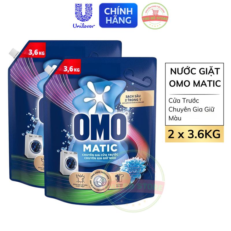 Combo 2 Túi Nước Giặt OMO MATIC Cửa Trước | Cửa Ngang Chuyên Gia Giữ Màu - 2 Túi 3.6KG