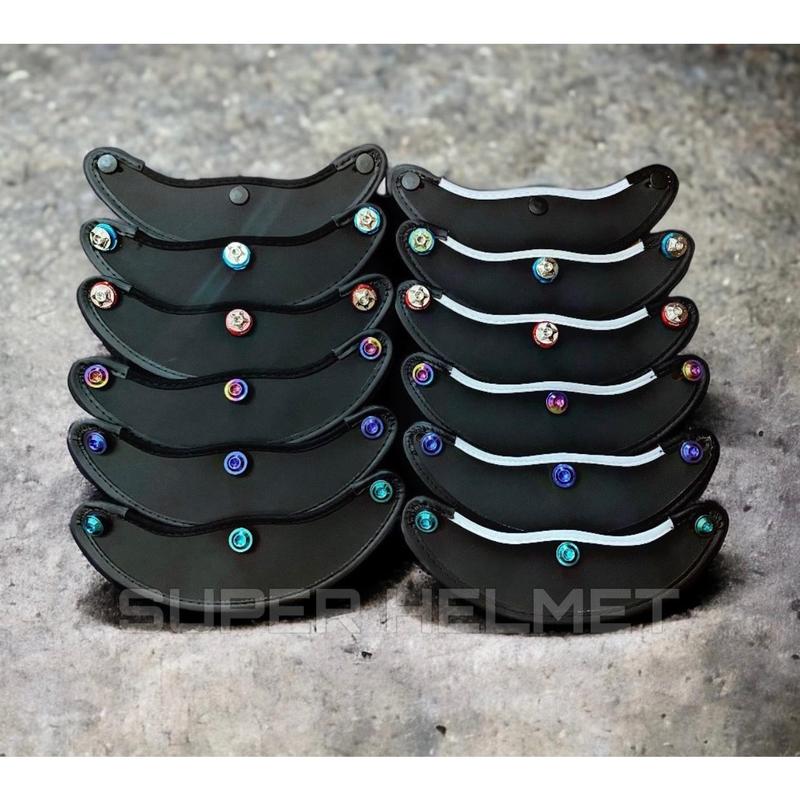 Mũi Nón Da Viền May Chắc Chắn Kèm Ốc Titan Gr5 & Salaya Gắn Nón Bảo Hiểm Siêu Đỉnh Sport - Chính Hãng