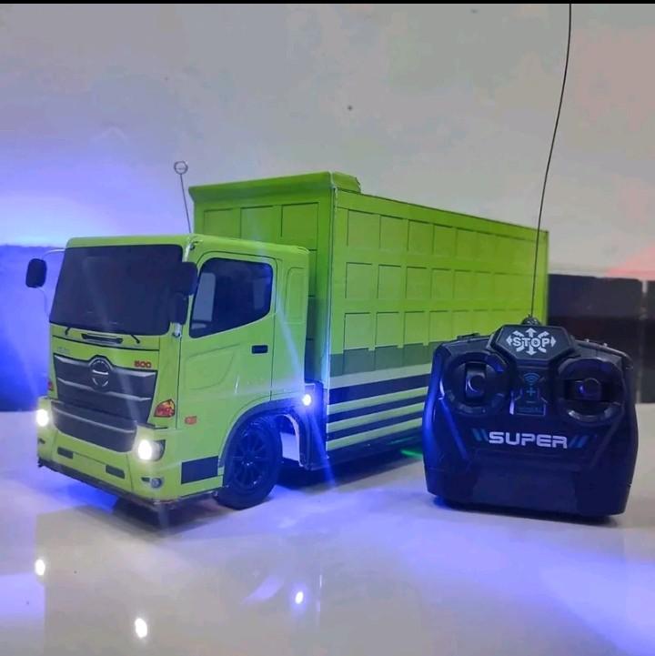 Miniatur Dump Truk Hino 500 RC dengan Pengendali Jarak Jauh dan Lampu Remote Toy Control mainan dump truk hino 5000 Hadiah dump truck hino rc 0