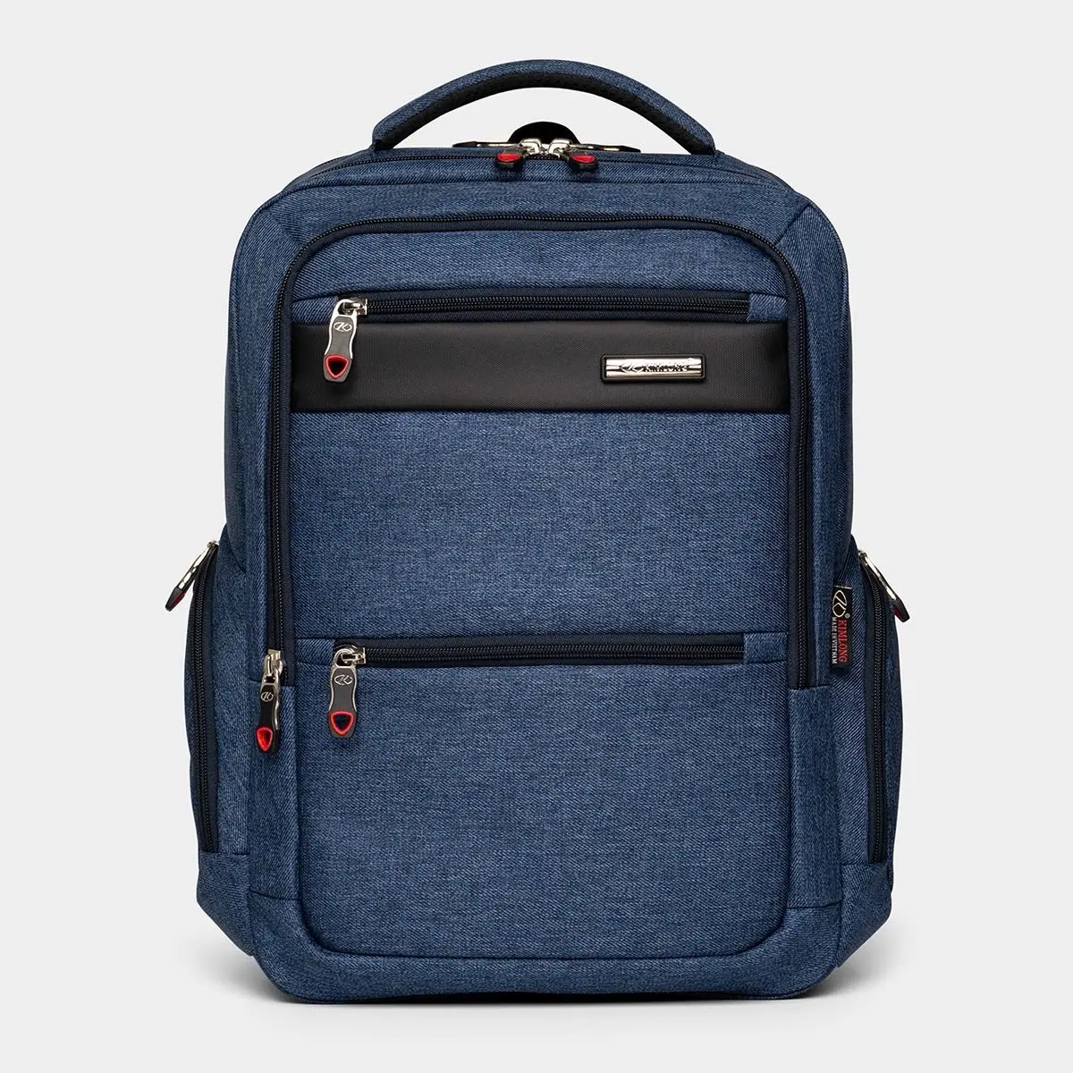 Ba lô Kim Long KL050 Laptop 16inch. Kt:42x29x17cm. Có 2 ngăn chính 5 ngăn phụ. Vải dù chống thấm nước tốt Nhung Da Đeo Vai Tim Backpack