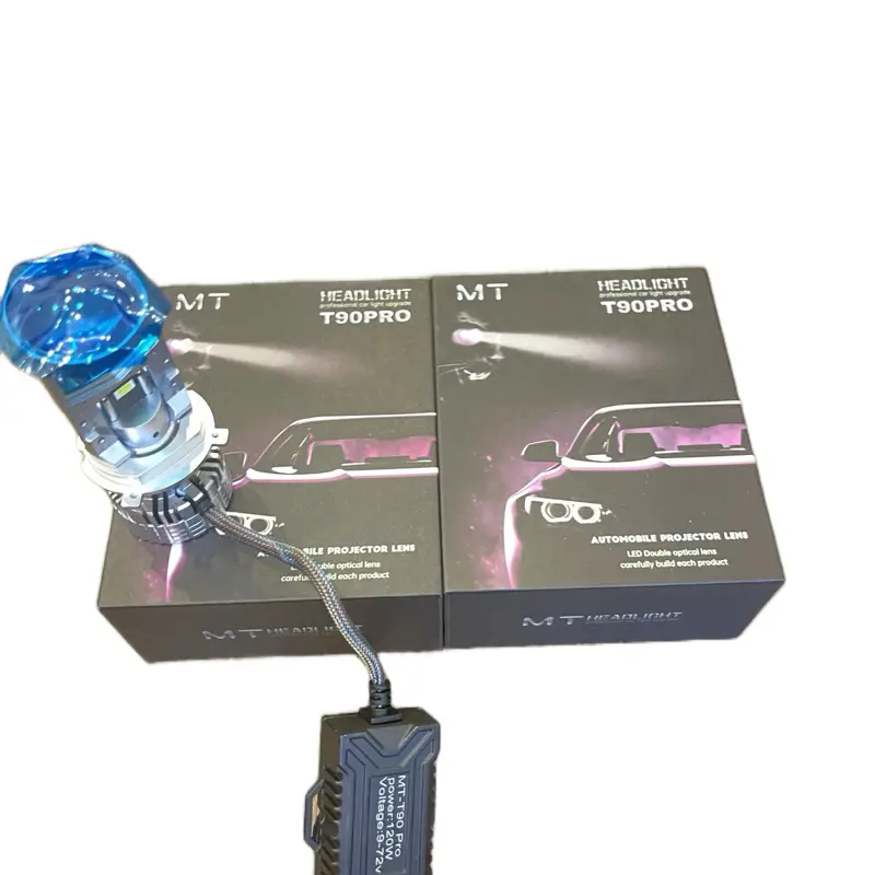 Đèn bi led mini T90PRO  H4 cao cấp- Đèn Pha Đèn ô tô xe máy - T90 Pro New 2024 - Ánh Sáng 5k5 Viền Cắt Chói-BH 24 Tháng 1