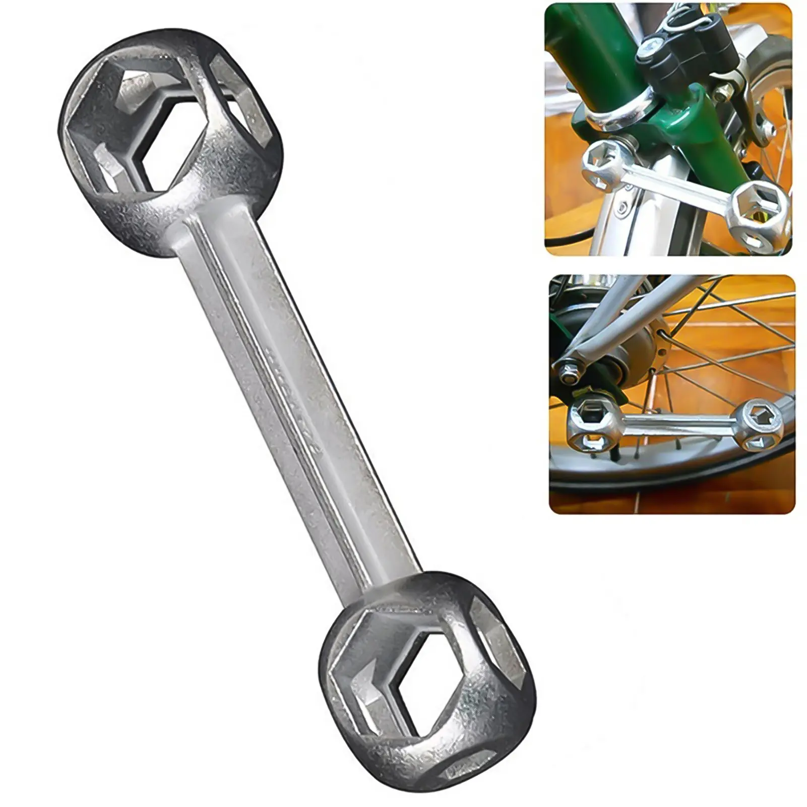 Hexagon Wrench 10 in 1 Design Multifunctional Zinc Alloy Dog Bone Hexagon Wrench for Outdoor