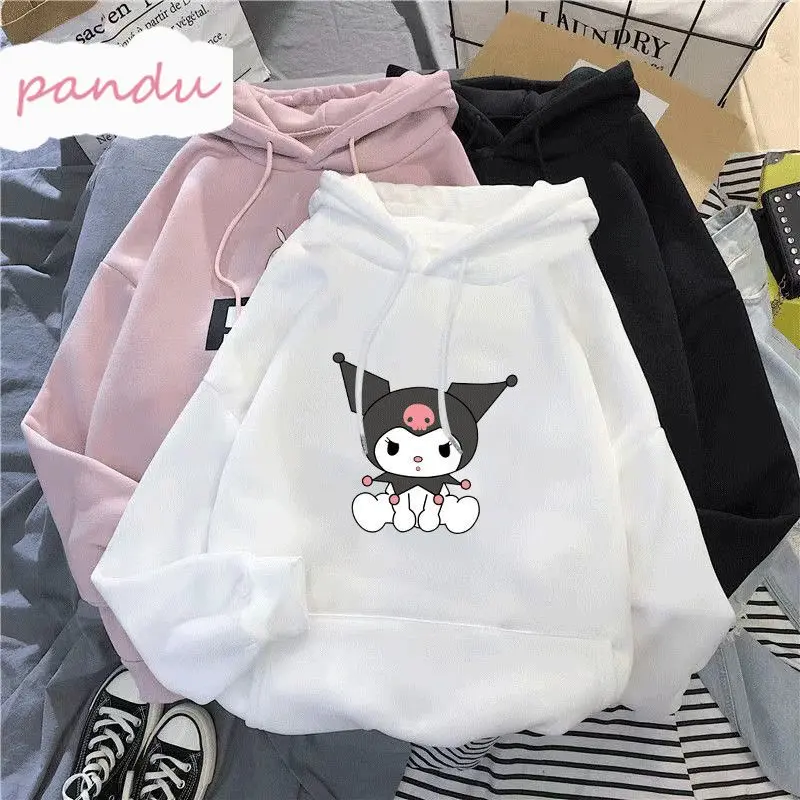 Pandu - pakaian kanak-kanak, bertudung, kartun, bahagian nipis, percetakan, lengan panjang, untuk kanak-kanak perempuan