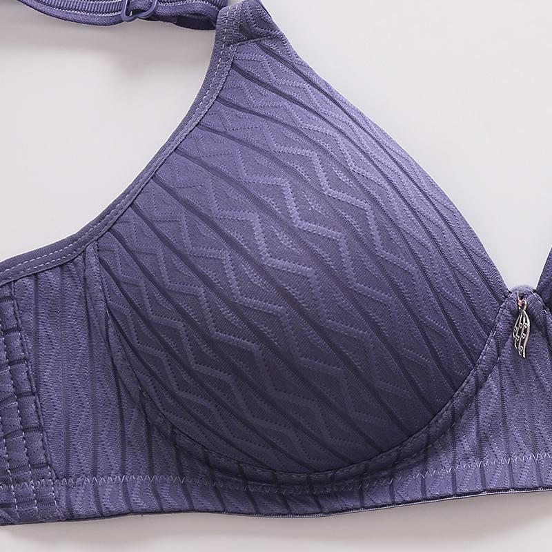 Bra Wanita Push Up With Ukuran Big Size Motif Garis Zig Zag Tanpa Kawat Bahan Elastis 3/4 Coverage Lembut Bh Busa Tipis 160 1