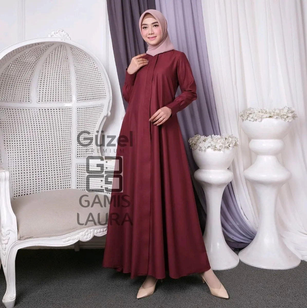 Gamis Polos Gamis Laura Original Guzel Premium Gamis Murah Gamis