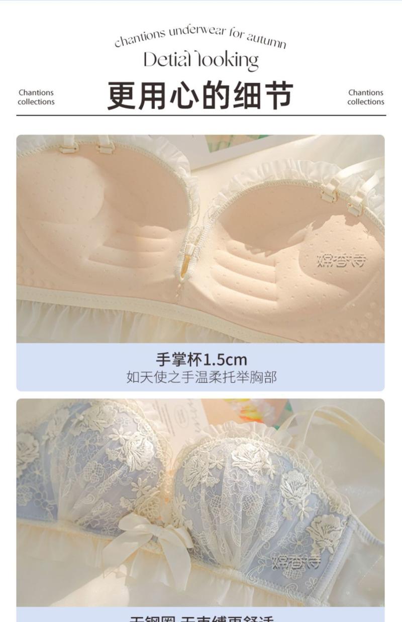 Product Introduction of Bra Lace Wireless Bra for Small Busts, Side Support, Lingerie, Comfort, Bridal, Print,  Anti-Sagging, Sweet & Sexy Design, Push-Up Bra for Women Womenswear 19